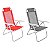 Kit 2 Cadeira De Praia Reclinável Sannet 4 Posições Alumínio Camping Piscina Vermelha Cinza - Belfix - CinzaVermelho - Imagem 1