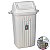 Lixeira 60 Litros Plástico Tampa Basculante Cesto De Lixo Com Alças Áreas Externas Cozinha - 284 Sanremo - Branco - Imagem 1