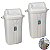 Kit 2 Lixeira 60 Litros Plástico Tampa Basculante Cesto De Lixo Com Alças Áreas Externas Cozinha - Sanremo - Branco - Imagem 1