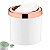 Kit Suporte Porta Papel Higiênico Com Lixeira 5L Cesto Lixo Tampa Basculante Rose Gold Branco Banheiro - Future - Imagem 4