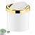Kit Suporte Porta Papel Higiênico Com Lixeira 5L Cesto Lixo Tampa Basculante Dourado Branco Banheiro - Future - Imagem 4