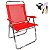 Cadeira De Praia King Oversize Alumínio Até 140Kg Porta Copos Térmico Lata Isopor Dobrável - Zaka - Vermelho - Imagem 1