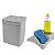 Kit Lixeira 2,5 Litros Cesto De Lixo Organizador De Pia Porta Detergente Cozinha Cinza - Utility - Imagem 1
