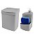 Kit Lixeira 2,5 Litros Cesto De Lixo Dispenser Porta Detergente Esponja De Pia Cozinha Cinza - Utility - Imagem 1