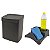 Kit Lixeira 2,5 Litros Cesto De Lixo Organizador De Pia Porta Detergente Cozinha Preto - Utility - Imagem 1