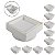 Kit 10 Ralo Oculto Invisível Quadrado 10x10cm Plástico Com Tela Para Banheiro - AMZ - Branco - Imagem 1