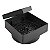 Kit 4 Ralo Oculto Invisível Quadrado 10x10cm Plástico Com Tela Para Banheiro - AMZ - Preto - Imagem 2