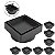 Kit 8 Ralo Oculto Invisível Quadrado 10x10cm Plástico Com Tela Para Banheiro - AMZ - Preto - Imagem 1