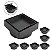 Kit 7 Ralo Oculto Invisível Quadrado 10x10cm Plástico Com Tela Para Banheiro - AMZ - Preto - Imagem 1