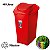 Lixeira 40 Litros Seletiva Vermelha Para Plástico Cesto De Lixo Tampa Basculante - SR64/22 Sanremo - Vermelho - Imagem 1
