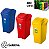 Kit 3 Lixeiras 40 Litros Seletivas Para Plástico Papel Metal Cesto De Lixo Tampa Basculante - Sanremo - Imagem 1