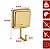 Cabide Gancho Multiuso Adesivo Para Toalha Objetos Utensílios Banheiro Dourado - 185DO Future - Dourado - Imagem 3