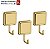 Kit 3 Cabide Gancho Multiuso Para Toalha Objetos Banheiro Adesivo Dupla Face Dourado - Future - Dourado - Imagem 1