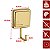 Kit 3 Cabide Gancho Multiuso Para Toalha Objetos Banheiro Adesivo Dupla Face Dourado - Future - Dourado - Imagem 3