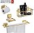 Kit Toalheiro Suporte Shampoo Saboneteira Porta Papel Higiênico Banheiro Adesivo Dupla Face Dourado - Future - Dourado - Imagem 1