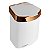 Lixeira 2,5 Litros Cesto Lixo Plástico Para Bancada Pia Cozinha Branco Rose Gold - 521BCR Future - Branco - Imagem 1