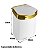 Lixeira 2,5 Litros Cesto Lixo Plástico Para Bancada Pia Cozinha Branco Dourado - 521BCD Future - Branco - Imagem 5