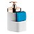 Kit Lixeira 2,5L Dispenser Porta Detergente Líquido Esponja Para Pia Cozinha Branco Rose Gold - Future - Branco - Imagem 2
