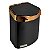 Kit Lixeira 2,5L Dispenser Porta Detergente Líquido Esponja Para Pia Cozinha Preto Rose Gold - Future - Preto - Imagem 3