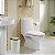 Lixeira Basculante 8 Litros Redonda Cozinha Banheiro Branco Dourado - AMZ - Imagem 2
