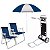 Kit Guarda Sol 1,8m Carrinho De Praia Com Avanço 2 Cadeira Alta Piscina Camping - Mor - Azul Marinho - Imagem 1