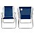 Kit 3 Cadeira Alta Sannet Em Alumínio Para Praia Camping Piscina Azul Marinho - Mor - Imagem 3