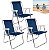 Kit 3 Cadeira Alta Sannet Em Alumínio Para Praia Camping Piscina Azul Marinho - Mor - Imagem 1