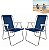 Kit 2 Cadeira Alta Sannet Em Alumínio Para Praia Camping Piscina Azul Marinho - Mor - Imagem 1