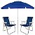 Kit Guarda Sol Articulado 2m 2 Cadeira Alta Sannet Alumínio Praia Piscina Azul - Mor - Imagem 1
