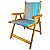 Cadeira De Madeira Dobrável Para Lazer Jardim Praia Piscina Camping Azul Com Cinza - AMZ - Imagem 1