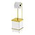 Suporte Porta Papel Higiênico Com Lixeira Quadrada 6,5 Litros De Banheiro Branco Dourado - 1632BCD Future - Imagem 1