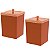 Kit 2 Lixeira Quadrada 6,5 Litros Cesto De Lixo Rose Gold Para Banheiro Pia Cozinha - Future - Imagem 1