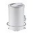 Kit Lixeira 8 Litros Basculante Com Suporte Adesivo Para Cozinha Banheiro Branco Cromado - Future - Imagem 1