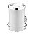 Kit Lixeira 8 Litros Basculante Com Suporte Adesivo Para Banheiro Cozinha Branco Cromado - Future - Imagem 1