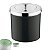Kit Lixeira 5 Litros Com Suporte Adesivo Para Banheiro Cozinha Preto Cromado - Future - Imagem 2