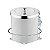 Kit Lixeira 5 Litros Com Suporte Adesivo Para Banheiro Cozinha Branco Cromado - Future - Imagem 1