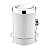 Kit Lixeira 8 Litros Basculante Com Suporte De Ventosa Para Banheiro Cozinha Branco Cromado - Future - Imagem 1