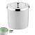 Kit Lixeira 5 Litros Com Suporte De Ventosa Para Banheiro Cozinha Branco Cromado - Future - Imagem 2
