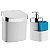 Kit Lixeira 2,5L Dispenser Porta Detergente Líquido Esponja Para Pia Cozinha Branco Cromado - Future - Imagem 1