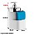 Kit Lixeira 2,5L Dispenser Porta Detergente Líquido Esponja Para Pia Cozinha Branco Cromado - Future - Imagem 4