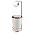 Kit Suporte Porta Papel Higiênico Com Lixeira 8L Tampa Basculante De Cozinha Banheiro Rose Gold - AMZ - Imagem 1