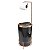 Kit Suporte Porta Papel Higiênico Com Lixeira 8L Tampa Basculante De Cozinha Banheiro Rose Gold - AMZ - Imagem 2