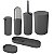 Kit Lixeira 5L Porta Escova Sanitária Dispenser Bandeja Saboneteira Banheiro Serene Chumbo - 99417/2537 Coza - Imagem 1