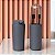 Kit Lixeira 5L Porta Escova Sanitária Dispenser Bandeja Saboneteira Banheiro Serene Chumbo - 99417/2537 Coza - Imagem 4