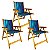 Kit 3 Cadeira De Madeira Dobrável Para Lazer Jardim Praia Piscina Camping Azul/Marinho - AMZ - Imagem 1