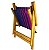 Kit 3 Cadeira De Madeira Dobrável Para Lazer Jardim Praia Piscina Camping Rosa/Marinho - AMZ - Imagem 5
