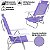 Kit 2 Cadeira Reclinável Sunny 6 Posições Em Alumíno Para Praia Piscina Camping Lilás - Belfix - Imagem 2