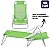 Kit 2 Cadeira Reclinável Sunny 6 Posições Em Alumíno Para Praia Piscina Camping Verde - Belfix - Imagem 3