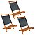 Kit 3 Espreguiçadeira De Madeira Para Piscina Jardim Varanda Área Externa Camping Preto - AMZ - Imagem 1
