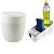 Kit Lixeira 2,5 Litros Organizador De Pia Porta Detergente Esponja Cozinha Branco - Crippa - Imagem 1
